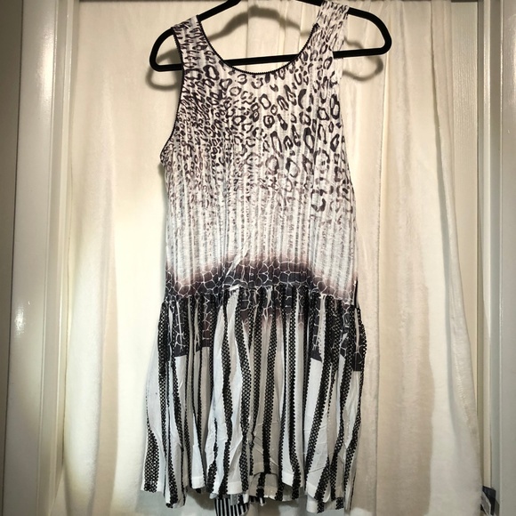 Style flapper tunic with button front layered - L - Picture 3 of 8